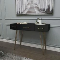 Olivia & May Modern 3 Drawer Console Table Black - Olivia & May 22 Olivia & May Modern 3 Drawer Console Table Black - Olivia & May -Console Tables Sales unnamed file 4060