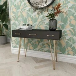 Olivia & May Modern 3 Drawer Console Table Black - Olivia & May 23 Olivia & May Modern 3 Drawer Console Table Black - Olivia & May -Console Tables Sales unnamed file 4061