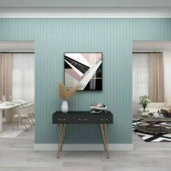 Olivia & May Modern 3 Drawer Console Table Black - Olivia & May 24 Olivia & May Modern 3 Drawer Console Table Black - Olivia & May -Console Tables Sales unnamed file 4062