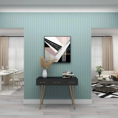 Olivia & May Modern 3 Drawer Console Table Black - Olivia & May 10 Olivia & May Modern 3 Drawer Console Table Black - Olivia & May - Image 8