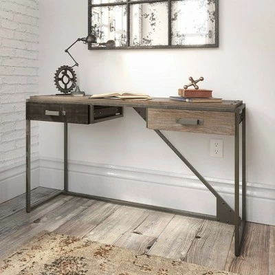 Refinery Console Table with Drawers Rustic Gray/Charred Wood - Bush Furniture 3 Refinery Console Table with Drawers Rustic Gray/Charred Wood - Bush Furniture