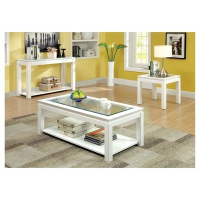 Tellma High Gloss Glass Top Sofa Table White - miBasics 4 Tellma High Gloss Glass Top Sofa Table White - miBasics - Image 2