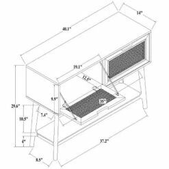 Hearth & Hand W/Magnolia Furniture Wood & Cane Console Table with Pull-Down Drawers - Hearth & Hand™ with Magnolia Black -Console Tables Sales unnamed file 41