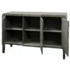 3 Door Chevron Console Table Modern Gray - Stylecraft