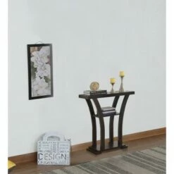 Wooden Console Table with 1 Shelf Dark Brown - Benzara -Console Tables Sales unnamed file 4117
