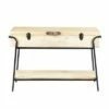 Handmade Wood and Metal Box Console Table with Removable Storage Brown/Black - The Urban Port -Console Tables Sales unnamed file 4118