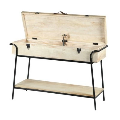 Handmade Wood and Metal Box Console Table with Removable Storage Brown/Black - The Urban Port 5 Handmade Wood and Metal Box Console Table with Removable Storage Brown/Black - The Urban Port - Image 3