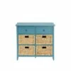 Flavius Console Table with 6 Drawers Blue - Benzara -Console Tables Sales unnamed file 4161