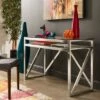 Severin Glass Top Brushed Nickel Sofa and Table Silver - Inspire Q 1 Severin Glass Top Brushed Nickel Sofa and Table Silver - Inspire Q -Console Tables Sales unnamed file 4206
