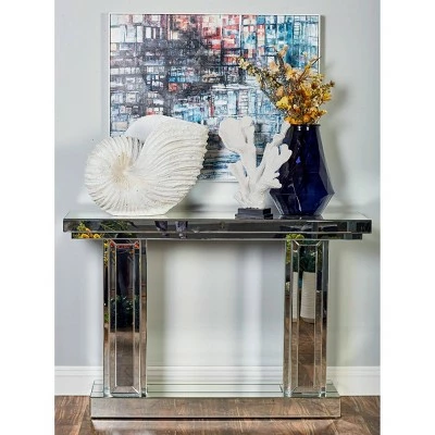 Olivia & May Glam Wood Console Table Silver - Olivia & May 3 Olivia & May Glam Wood Console Table Silver - Olivia & May
