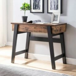 Pasco Lift Top Console Table Distressed Brown - miBasics