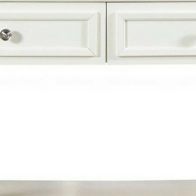 Sofa Table with 2 Drawer and Tapered Feet White - Benzara 4 Sofa Table with 2 Drawer and Tapered Feet White - Benzara - Image 2