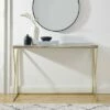 Geo Glam Modern Faux Marble Entry Table - Saracina Home White Faux Marble/black -Console Tables Sales unnamed file 434