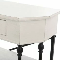 Clipped Corner Console Table with 2 Shelves and Center Drawer White - Stylecraft -Console Tables Sales unnamed file 4347