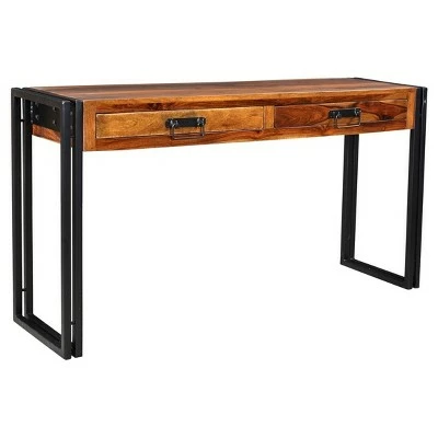 Solid Sheesham Wood 60" Console Table with Metal Legs - Timbergirl 4 Solid Sheesham Wood 60" Console Table with Metal Legs - Timbergirl - Image 2