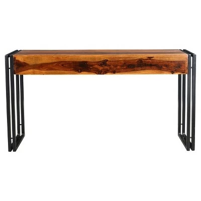 Solid Sheesham Wood 60" Console Table with Metal Legs - Timbergirl 8 Solid Sheesham Wood 60" Console Table with Metal Legs - Timbergirl - Image 6
