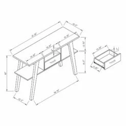 Ossy 4 Shelf Console Table with 1 Drawer White - miBasics -Console Tables Sales unnamed file 4386