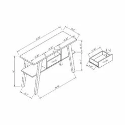 Ossy 4 Shelf Console Table with 1 Drawer White - miBasics -Console Tables Sales unnamed file 4387