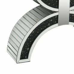 Wood and Mirror Console Table with Geometric Style Base Black/Clear - Benzara 8 Wood and Mirror Console Table with Geometric Style Base Black/Clear - Benzara -Console Tables Sales unnamed file 4390