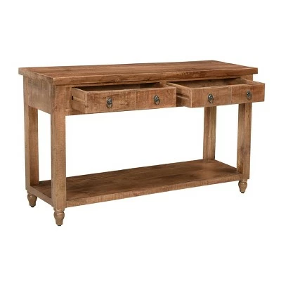 Bennet 2 Drawer Console Table Natural Brown - Treasure Trove Accents 4 Bennet 2 Drawer Console Table Natural Brown - Treasure Trove Accents - Image 2