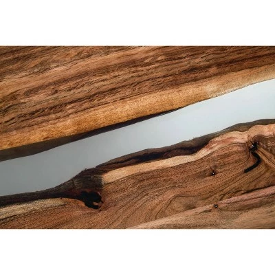 36" Rivers Edge Acacia Wood and Acrylic Narrow Console/Entryway Table Brown - Alaterre Furniture 6 36" Rivers Edge Acacia Wood and Acrylic Narrow Console/Entryway Table Brown - Alaterre Furniture - Image 4