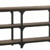 Industrial Style Metal Frame Console Table with 2 Shelves Gray/Brown - Benzara 1 Industrial Style Metal Frame Console Table with 2 Shelves Gray/Brown - Benzara -Console Tables Sales unnamed file 4436
