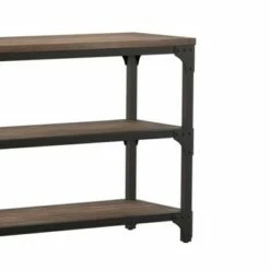 Industrial Style Metal Frame Console Table with 2 Shelves Gray/Brown - Benzara 8 Industrial Style Metal Frame Console Table with 2 Shelves Gray/Brown - Benzara -Console Tables Sales unnamed file 4438