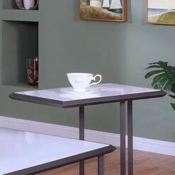 Inlissa 2 Open Shelf Console Table Gun Metal/White High Gloss - miBasics -Console Tables Sales unnamed file 4470