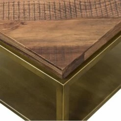 Faye Console Table with Shelf Rustic Brown/Antiqued Brass - Armen Living -Console Tables Sales unnamed file 4493