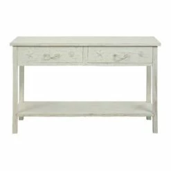 Highland Coast 2 Drawer Console Table White Rub - Treasure Trove Accents