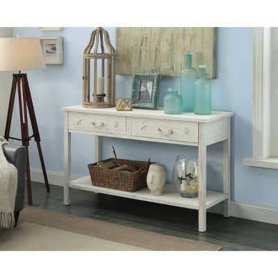 Highland Coast 2 Drawer Console Table White Rub - Treasure Trove Accents 5 Highland Coast 2 Drawer Console Table White Rub - Treasure Trove Accents - Image 3