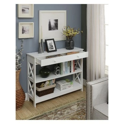 Oxford 1 Drawer Console Table White - Breighton Home 3 Oxford 1 Drawer Console Table White - Breighton Home