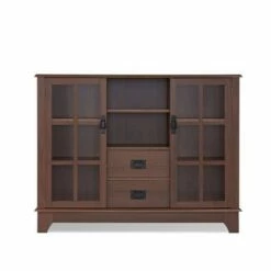 Dubbs Console Table Walnut Brown - Benzara