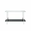 Angwin Console Table Mirrored Faux Marble/Chrome - Acme Furniture