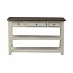Borden Three Drawer Console Table Ivory - Treasure Trove Accents
