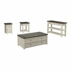 Borden Three Drawer Console Table Ivory - Treasure Trove Accents -Console Tables Sales unnamed file 4566