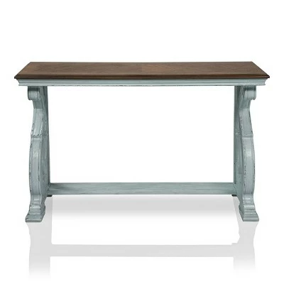 Crimber Trestle Sofa Table Oak/Antique Blue - miBasics 5 Crimber Trestle Sofa Table Oak/Antique Blue - miBasics - Image 3