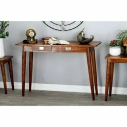 Modern Wood Rectangle Console Table - Olivia & May Brown