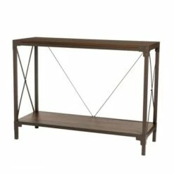 Modern Industry Metal/Wooden Console Table - Glitzhome Walnut -Console Tables Sales unnamed file 4744