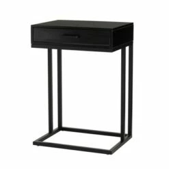 Modern Industry Metal/Wooden 'C' Side and End Table with 2 USB Charging Ports - Glitzhome Walnut -Console Tables Sales unnamed file 4752