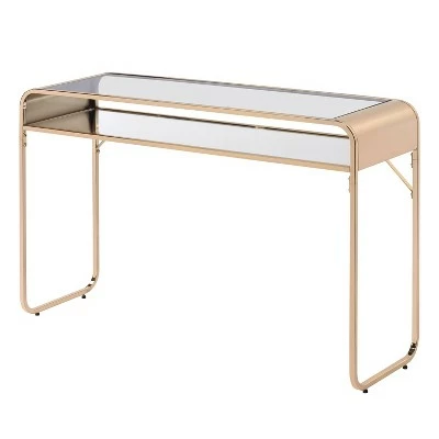 Milrix Sofa Table with Glass Top - miBasics Gold 5 Milrix Sofa Table with Glass Top - miBasics Gold - Image 3