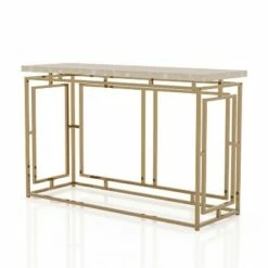 Grullen Faux Marble Top Sofa Table - miBasics Champagne