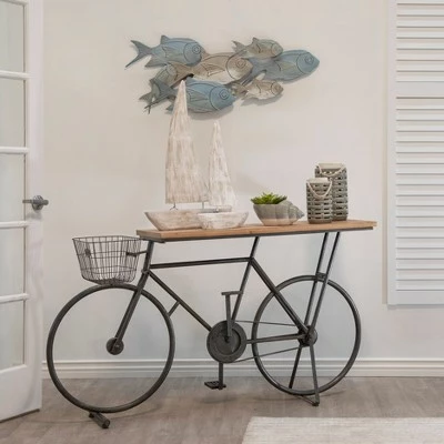 Bicycle Console Table - Sagebrook Home Red 6 Bicycle Console Table - Sagebrook Home Red - Image 4