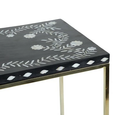 Olivia & May Eclectic Wood Console Table Gold - Olivia & May 4 Olivia & May Eclectic Wood Console Table Gold - Olivia & May - Image 2