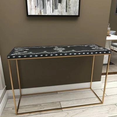 Olivia & May Eclectic Wood Console Table Gold - Olivia & May 11 Olivia & May Eclectic Wood Console Table Gold - Olivia & May - Image 9