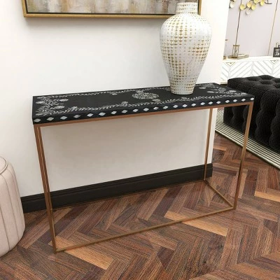 Olivia & May Eclectic Wood Console Table Gold - Olivia & May 12 Olivia & May Eclectic Wood Console Table Gold - Olivia & May - Image 10