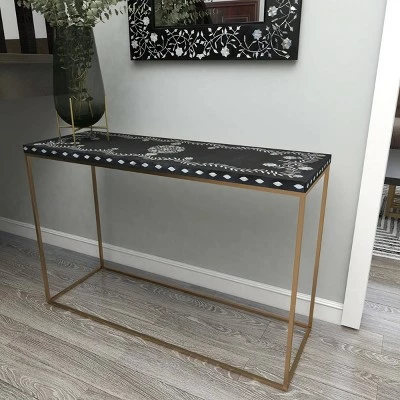 Olivia & May Eclectic Wood Console Table Gold - Olivia & May 13 Olivia & May Eclectic Wood Console Table Gold - Olivia & May - Image 11