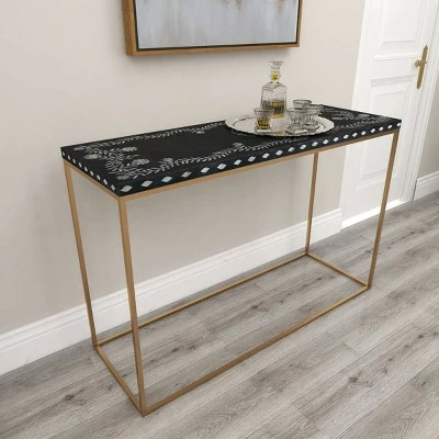 Olivia & May Eclectic Wood Console Table Gold - Olivia & May 15 Olivia & May Eclectic Wood Console Table Gold - Olivia & May - Image 13