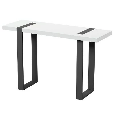 Druse Sofa Table with U-Shaped Legs White/Black - miBasics 5 Druse Sofa Table with U-Shaped Legs White/Black - miBasics - Image 3