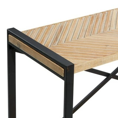 Olivia & May Industrial Wood Console Table Brown - Olivia & May 4 Olivia & May Industrial Wood Console Table Brown - Olivia & May - Image 2